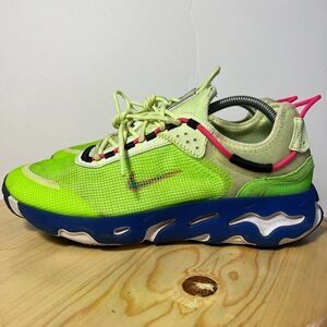 Nike React Live Running Shoe Mens 10 Barely Volt Hyper Royal Athletic Sneakers
